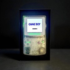 Custom Nintendo Game Boy Color OLED USB-C  Clear Shell  Holo Opal Buttons