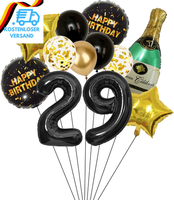 Folienballon Champagne Deko, Luftballon 29. Geburtstag Deko Frau, Geburtstagsdek