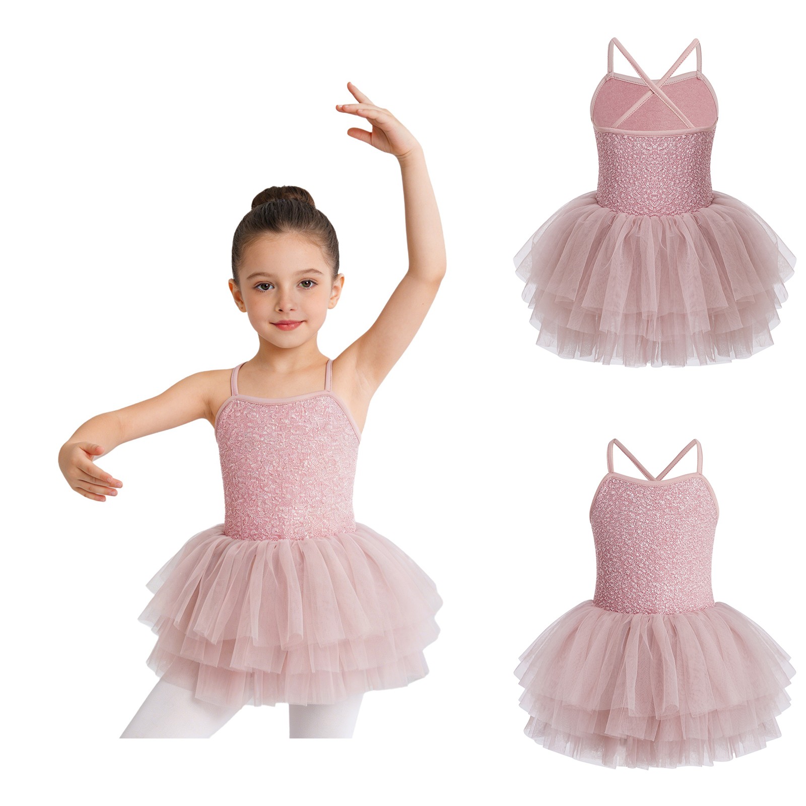 Niñas Ropa de Baile Ballet Falda Tango Tutú Vestido Bailarina Salón Fiesta Samba
