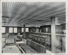 1960 Press Photo Cabin class bar of the Leonardo da Vinci Italian liner