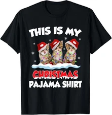 This Is My Christmas Pajama Shirt Cat Lover Funny Christmas T-Shirt