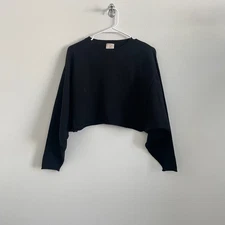 Kerisma Sweater Women OS Black Cropped Knit Angora Blend Minimalist