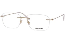 Mont Blanc MB0075O 002 Eyeglasses Men's Gold Rimless Style Optical 56-mm