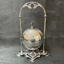 Antique Meriden Co Victorian Silver Plated Covered Butter Butler Butter Dish