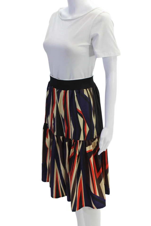 Clover Canyon Womens Printed Elastic Waist A-Line Skirt Multicolor Size M - Image 2 of 4