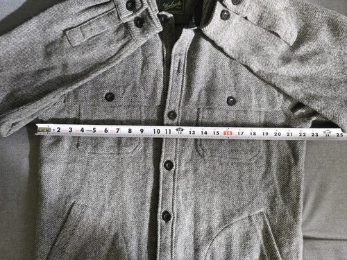 Woolrich Wool Double Cape Stag Shirt Jacket Mens M Grey Cruiser Mackinaw Coat image 8