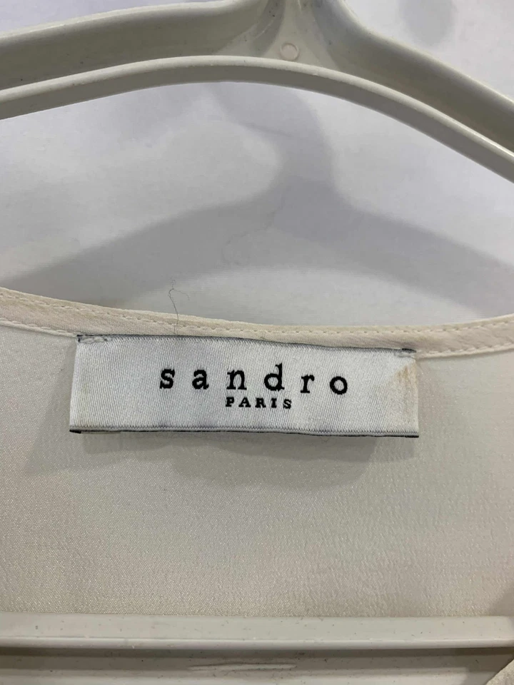 Vestido corto Sandro Paris para mujer talla 1 (S) estampado gráfico abstracto multicolor #17 Foto 3 de 4