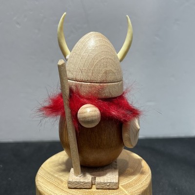 Vtg Viking of Denmark Hand Made Wood MCM Danish Modern Teak Figurine 4  Red Hair