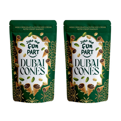 Just The Fun Part | Bite-Size Crispy Mini Waffle Dubai Cones | Filled With Premi