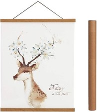 Minimalist Magnetic Poster Hanger Frame, Teak Wood, Perfect for Various Sizes