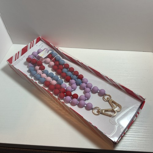 Beaded Accessory Crossbody Wristlet/Phone Strap - A New Day Blue/Red