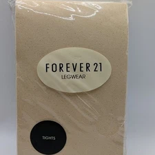 Forever 21 Hosiery Tights Oatmeal Gold Sparkle One Size NWT