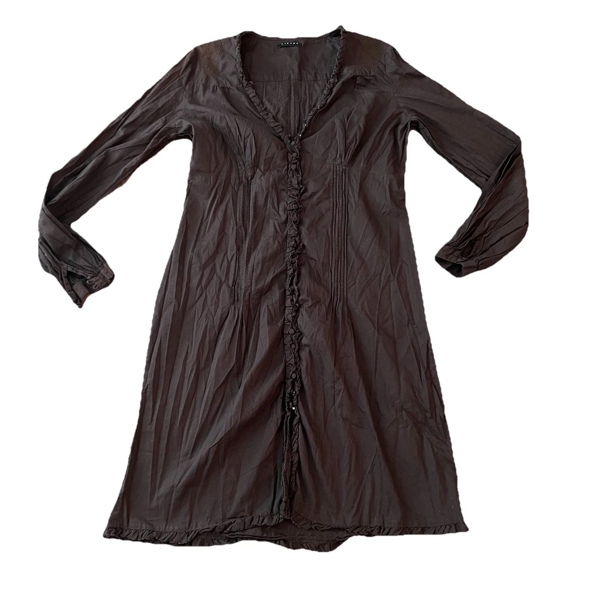 universal standard dune linen shirt dress Universal Standard Women's Odeon Long Sleeve Stretch Linen Blend Shirtdress - Black main image 0