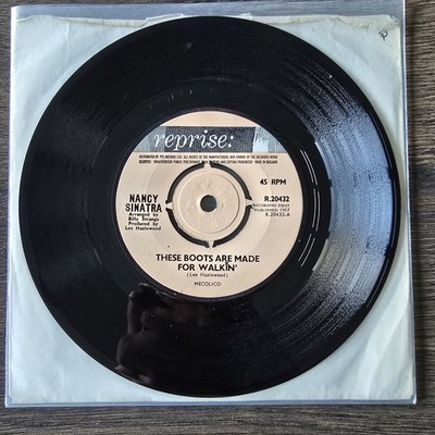 (AF557) Nancy Sinatra, These Boots Are Made For Walkin' - 1965 - 7 inch vinyl VG