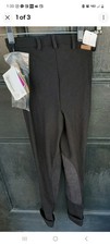 NWT TUFFRIDER Ribbed Front Zip Jods Riding Pants Black