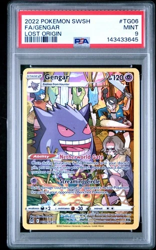 2022 POKEMON SWORD & SHIELD LOST ORIGIN #TG06 FULL ART/GENGAR PSA 9