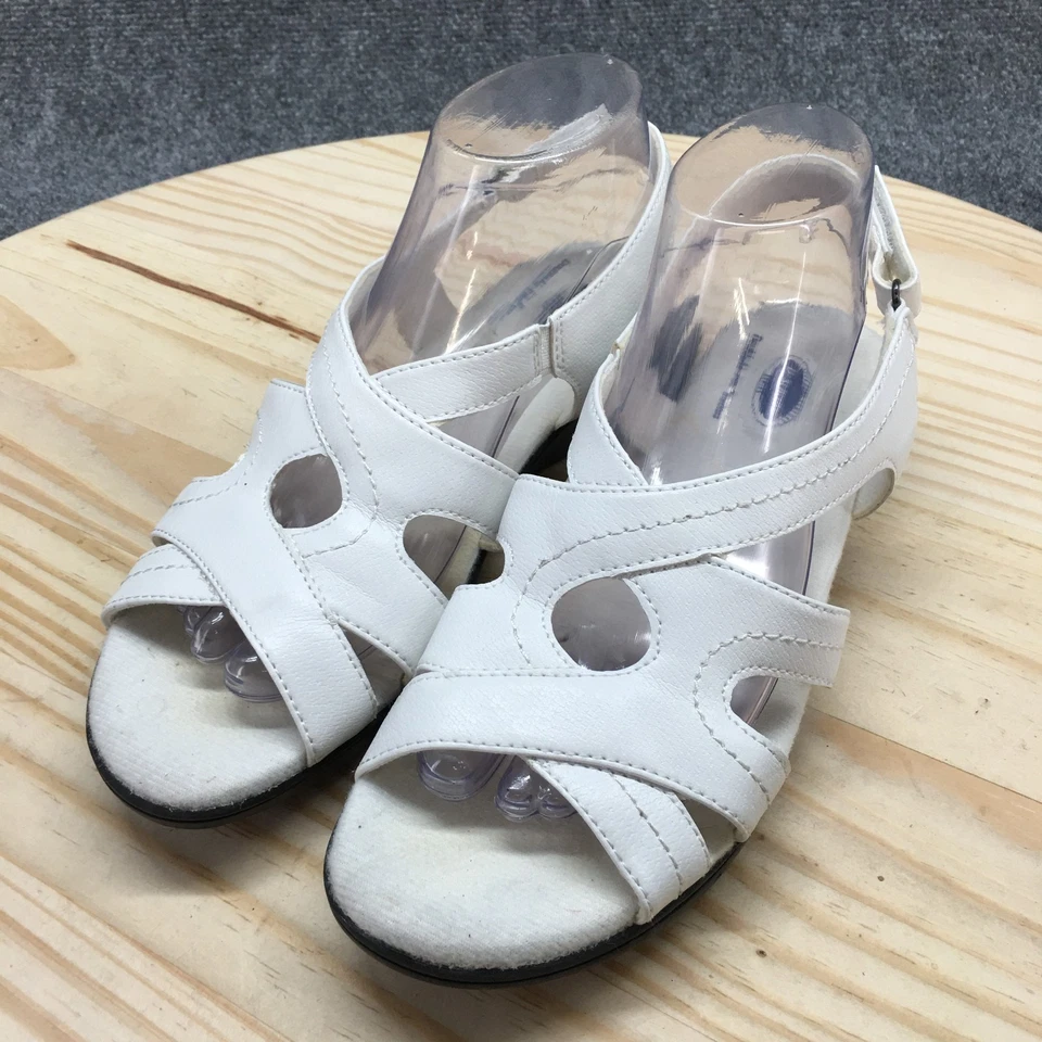 Sandálias femininas Dr. Scholls 8 largas couro sintético branco casual biqueira aberta - Imagem 3 de 4