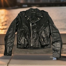Vintage Leather Harley Davidson AMF Jacket 1970's Old motorcycle 40 Reg MC