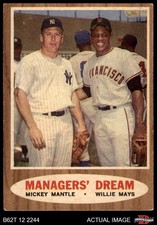 1962 Topps #18 Mickey Mantle Managers' Dream Giants / Yankees HOF 5 - EX