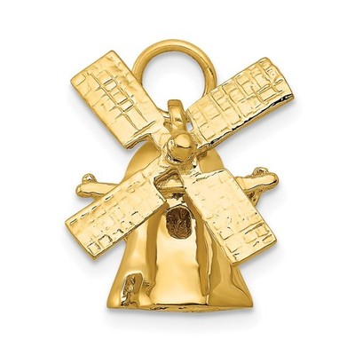 14K 3D Windmühle Bettelarmband Halskette