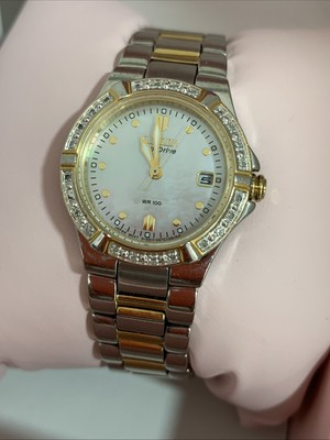 Citizen Ladies Eco-Drive RIVA Diamonds Two Tone Mother Pearl  display picture 3