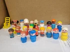 Lot Of 21 Vintage Fisher Price Chunky Little People Figures Toys Mixed Lot