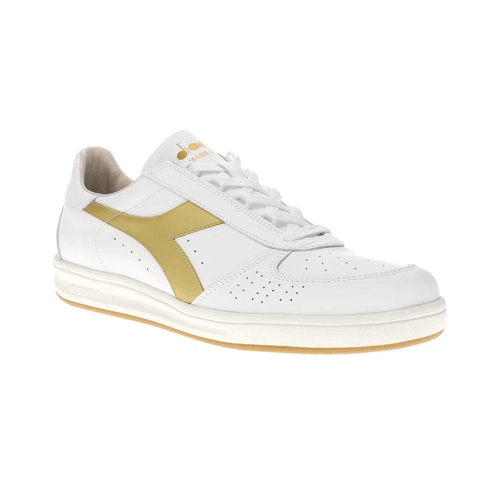diadora B.Elite H Italia Sport Traforato Lacci Uomo Bianco Sneakers Casual Sh - Immagine 2 di 4