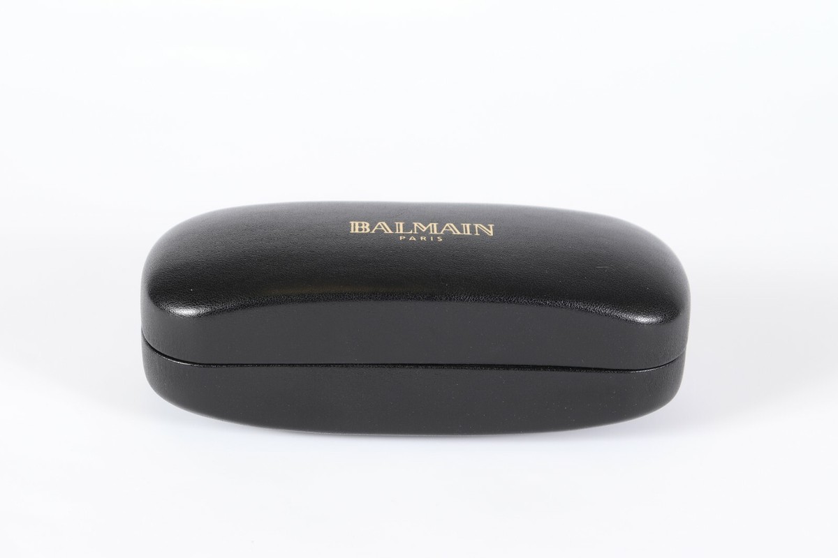 New BALMAIN PARIS Accessories SUNGLASSES CASE Black Leather Hard Clamshell Balmain Paris Eyeglass Sunglass Hard Case Black Clamshell  main image 4