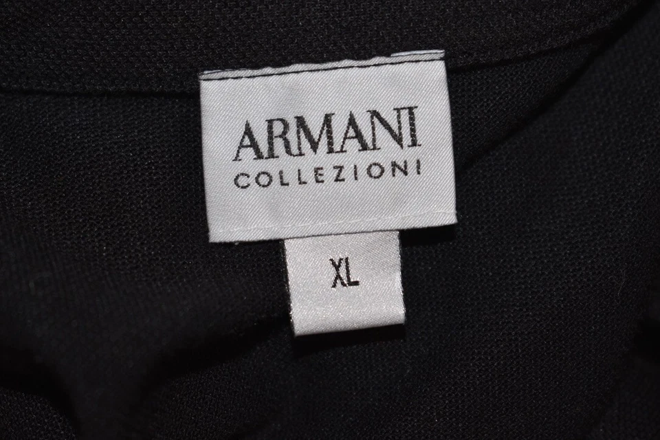 CAMISA POLO HOMBRE ARMANI COLLEZIONI Negra Mezcla ALGODÓN TALLA X-Grande EN OFERTA Foto 4 de 4