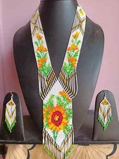 New Handmade Seed Bead Boho American Style Beaded Multi Strand necklace Earrings