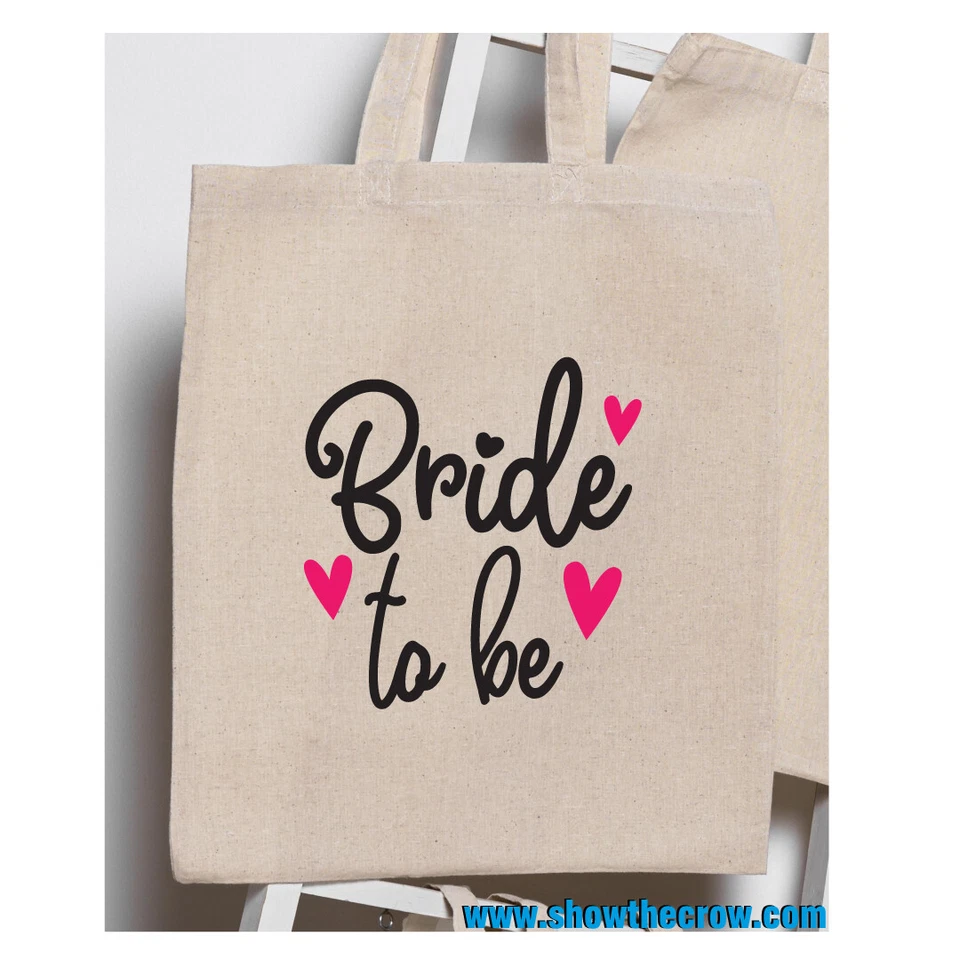 SHIOWTHECROW.COM "Bride to be" Wedding 100% Premium Cotton Tote Gift Shoppers Bag