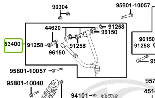 BRAS DE SUSPENSION SUPERIEUR AVANT DROIT KYMCO MAXXER 300 53400-AKE3-E00-J3S OEM