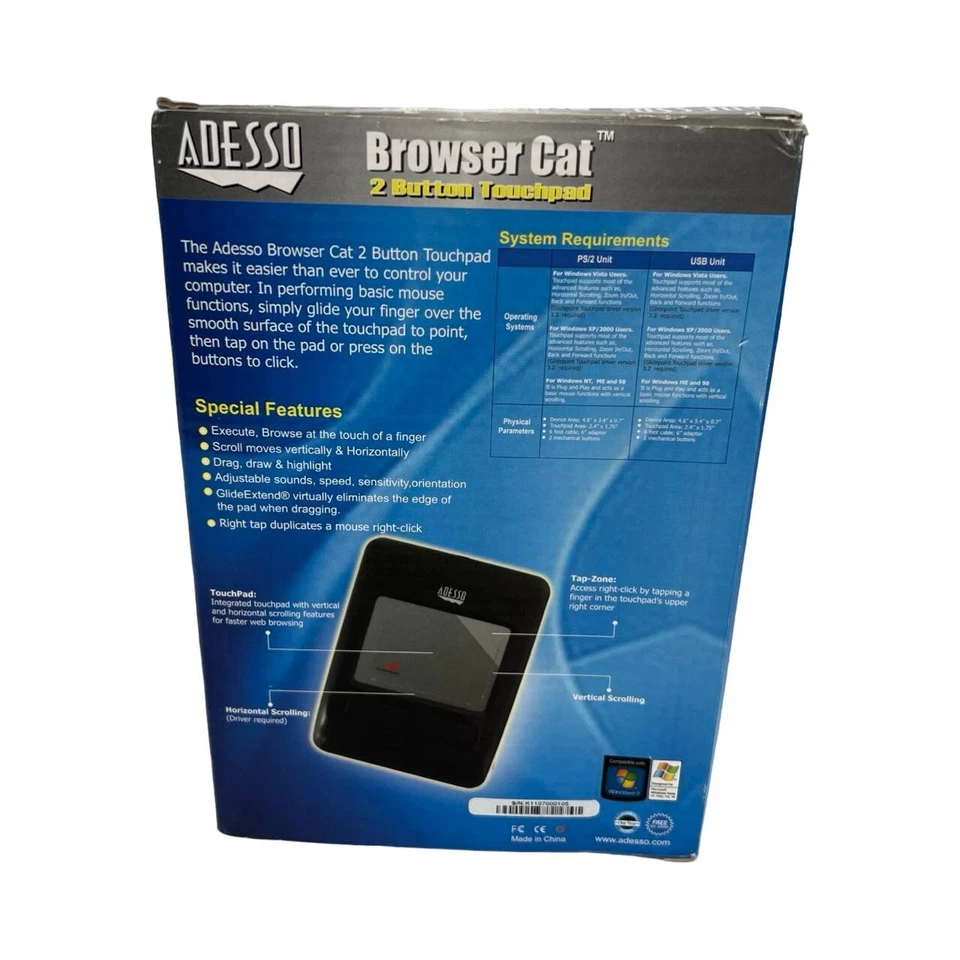 Adesso Browser Cat 400 2-Button Touchpad ATP-400UB Open Box! - Image 3 of 4
