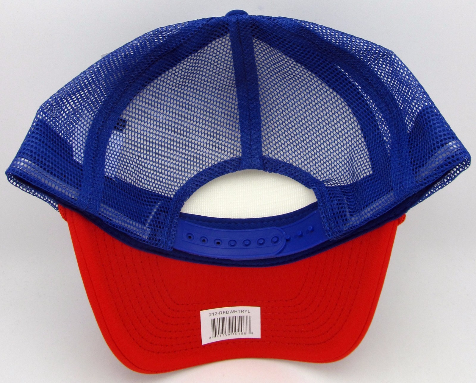DECKY Snapback Cap USA Red White Blue Foam Mesh Trucker Hat Curved Visor NWT