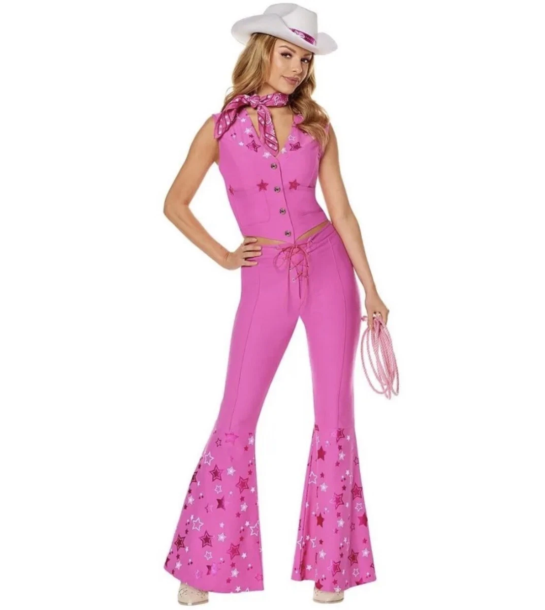 Barbie The Movie Western Costume Spirit Halloween, Adult Size Large, Ships  Fast