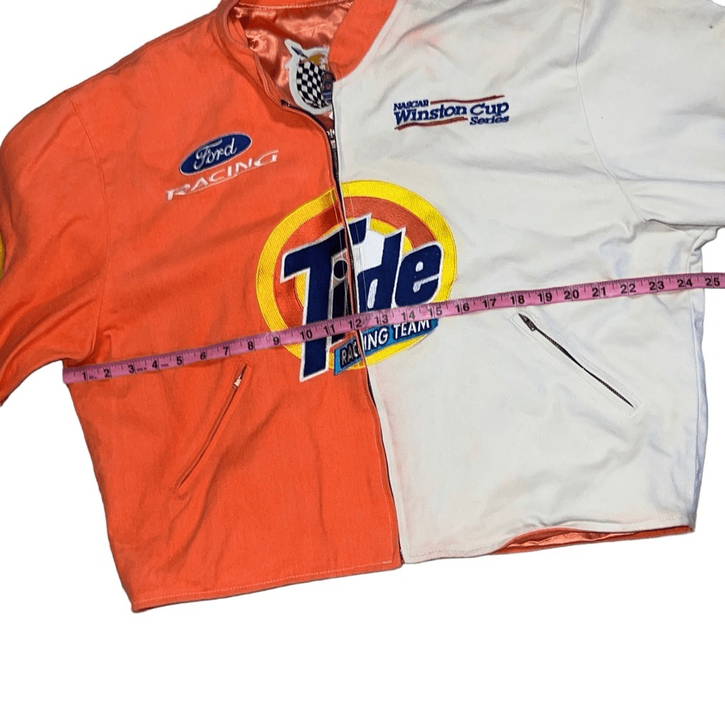 NASCAR Jeff Hamilton VTG Tide Embroidered Racing Coat Orange White
