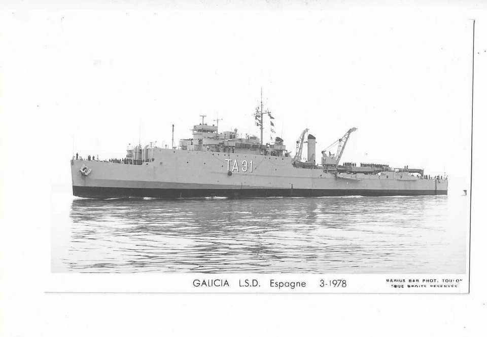 ESPAGNE MARINE DE GUERRE NAVIRE L.S.D. GALICIA - Photo 1/1
