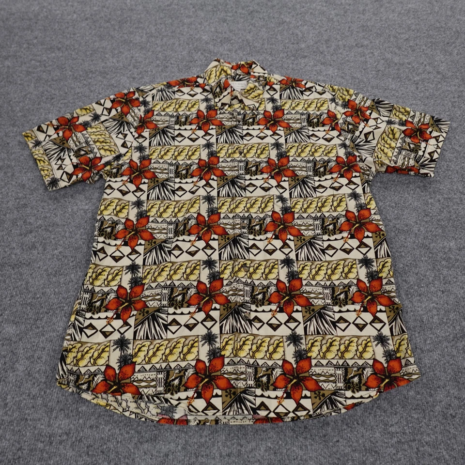 Crossings Shirt Mens M Hawaiian Camp Short Sleeve Button Up Colorful Floral — 第 2/4 张图片