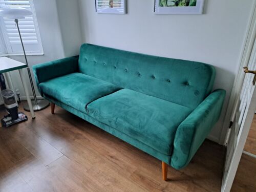 Dreams Gallway 3-Seater Clic-Clac Sofa Bed Velvet Green