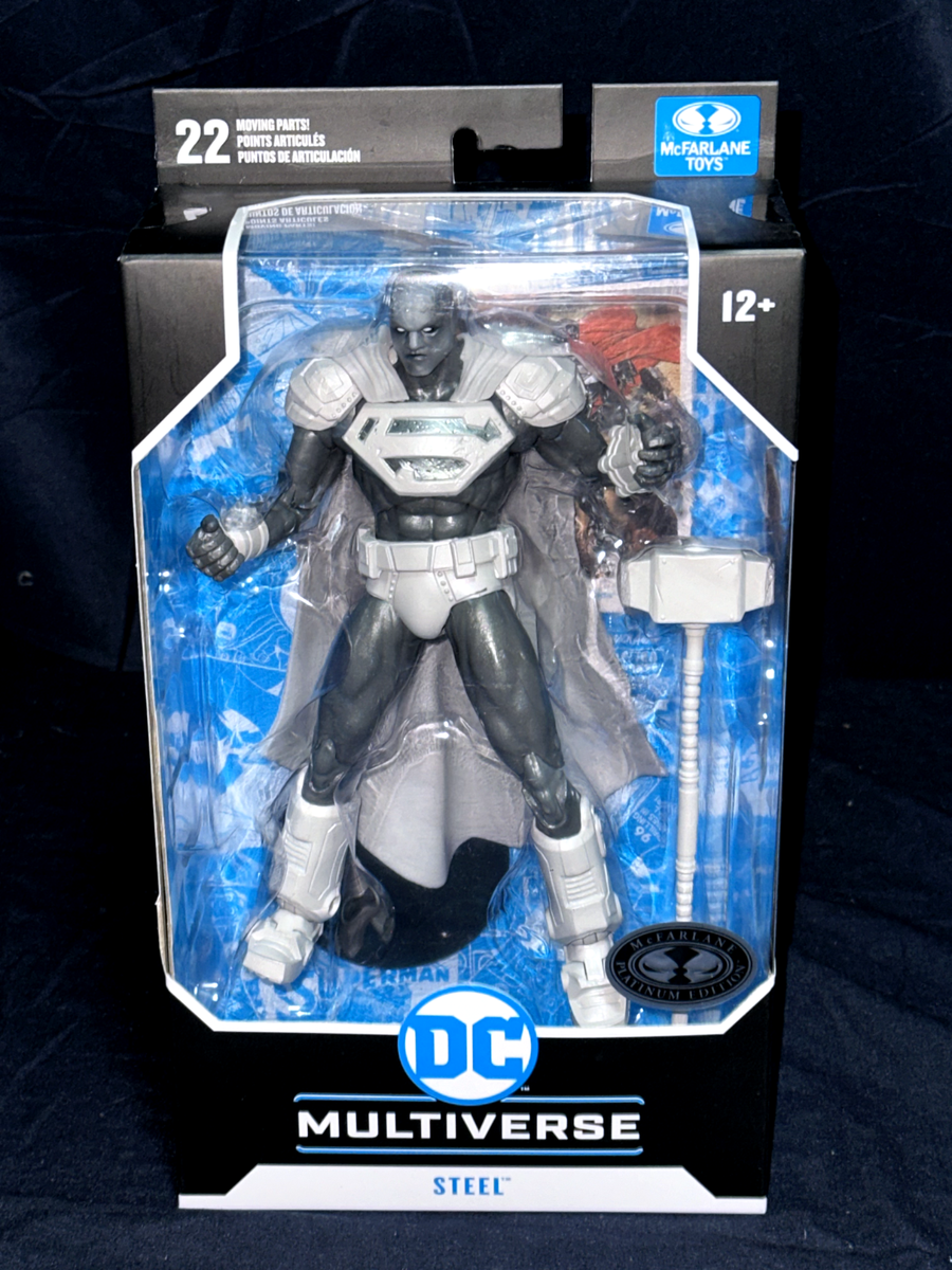 DC MULTIVERSE STEEL CHASE PLATINUM EDITION MCFARLANE TOYS 7 INCH