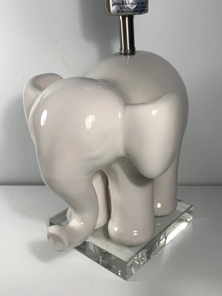 Pottery Barn Kids Ceramic & Glass Elephant Lamp 12.5 in. - Image 3 of 4