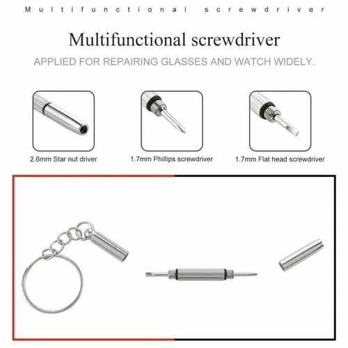 3 IN 1 MICRO PRECISION REPAIR GLASSES SCREWDRIVER KEYRING WATCH SPECTACALS SUN - Picture 2 of 5