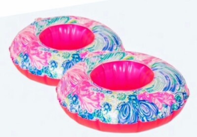 * New Lilly Pulitzer Pool Blow Up Drink Floaty - Holder - Water Coaster