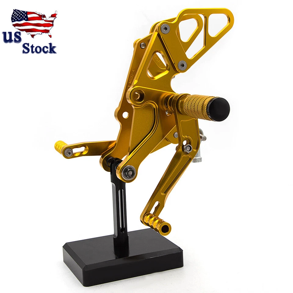 Para Yamaha CNC Dorado Juego Trasero Estriberas Pedal de Cambio de Freno MT-07/FZ07 2013-2016 2017 Foto 3 de 4