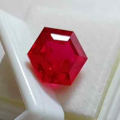 Certified Natural Mozambique Hexagon Shape 9.72 Ct Shiny Red Ruby Loose Gemstone