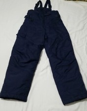 Arctic Quest Insulated Zip Bib Snow Ski Pants Overalls Navy Sz 7 Winter
