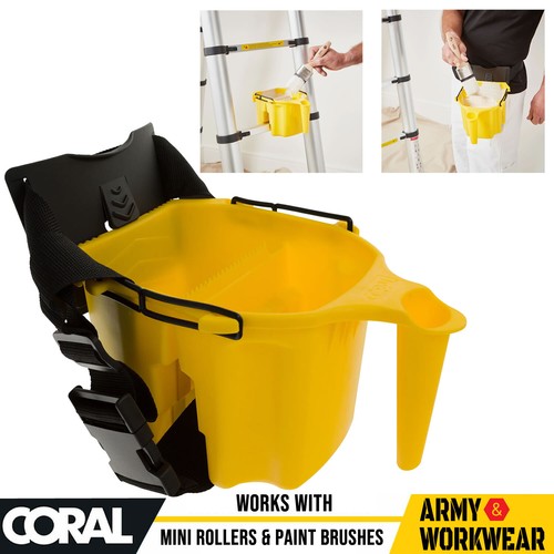 Coral Paint Pail Kettle With Belt & Ladder Straps Use With Roller or