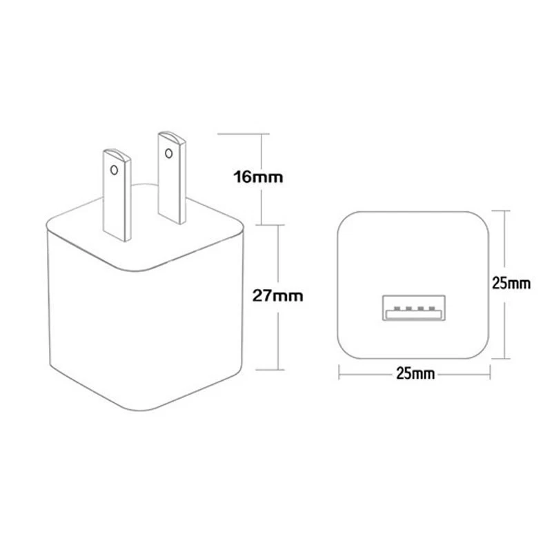 White 1A USB Power Adapter AC Home Wall Charger US Plug FOR iPhone 5 6 7 8 LOT - Image 3 of 4