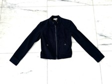 Vintage Etam Women’s Navy Blue Utility Bomber Jacket 100% Cotton Us Size 6