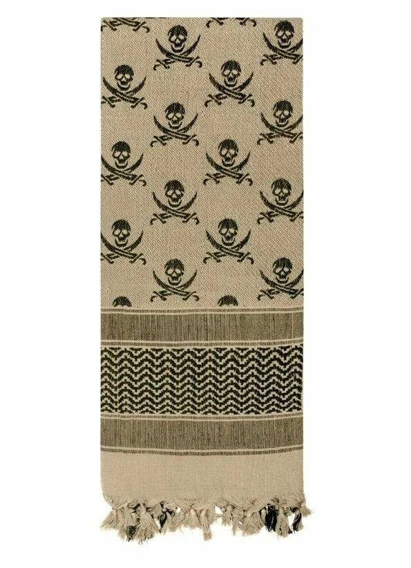 Plo Neck Scarf Skulls Shemagh Tactical Desert Camo Scarf Sand Tan / Black